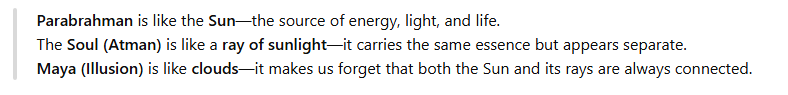 Think of Parabrahman Like the Sun and the Soul Like a Ray of Light